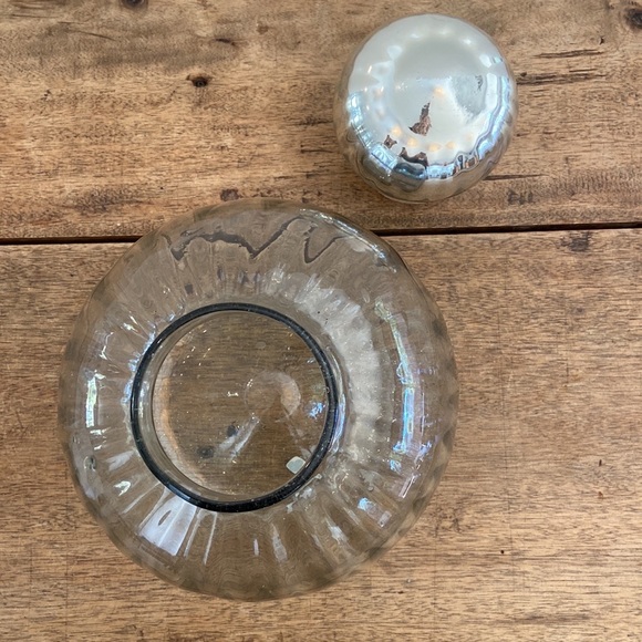 Vintage Mexican Handblown Jar with Mercury Glass Lid - Picture 7 of 9